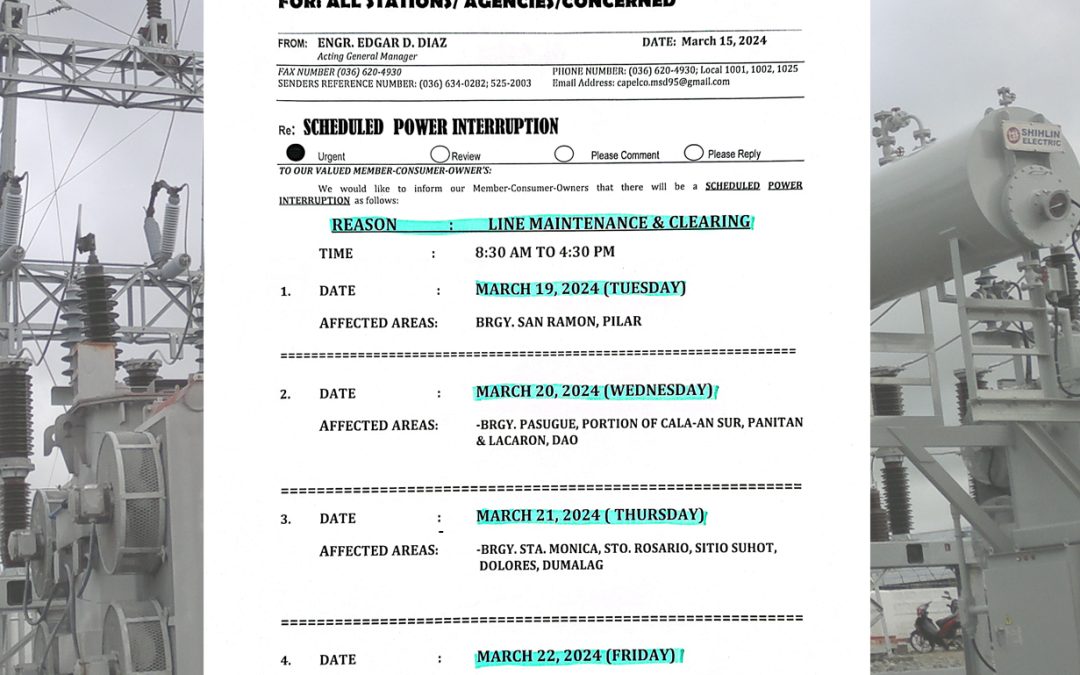 SCHEDULED POWER INTERRUPTION