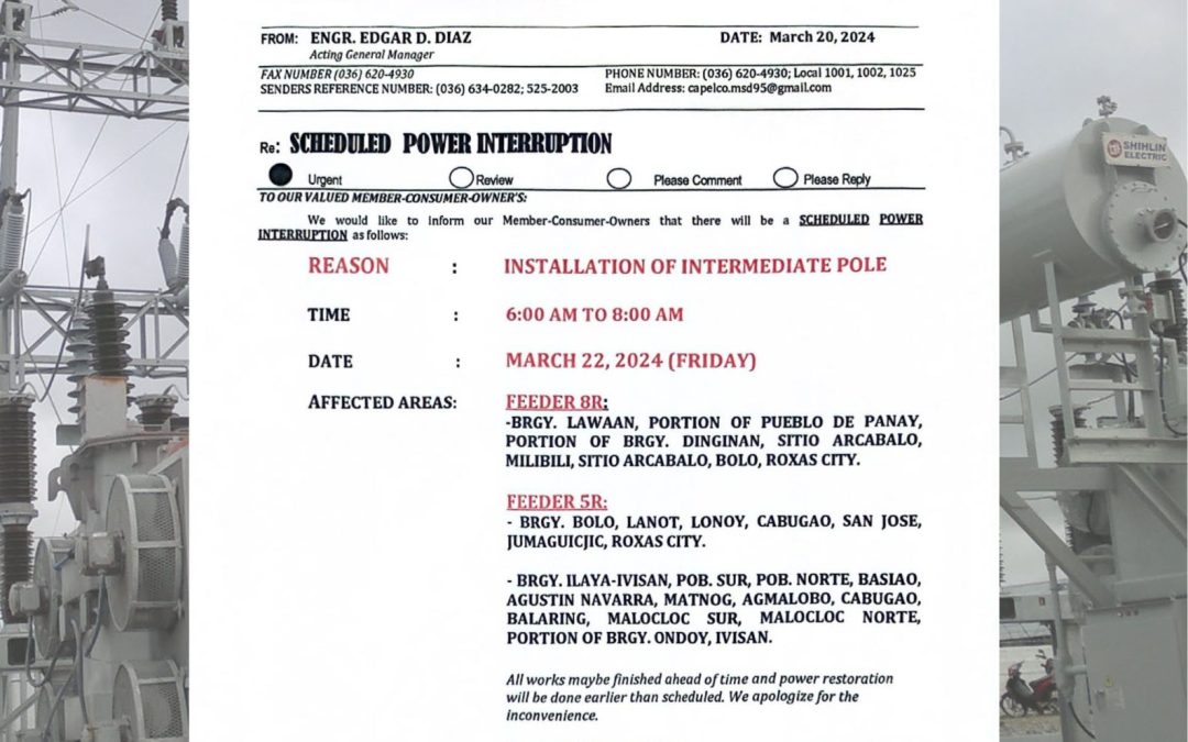 SCHEDULED POWER INTERRUPTION