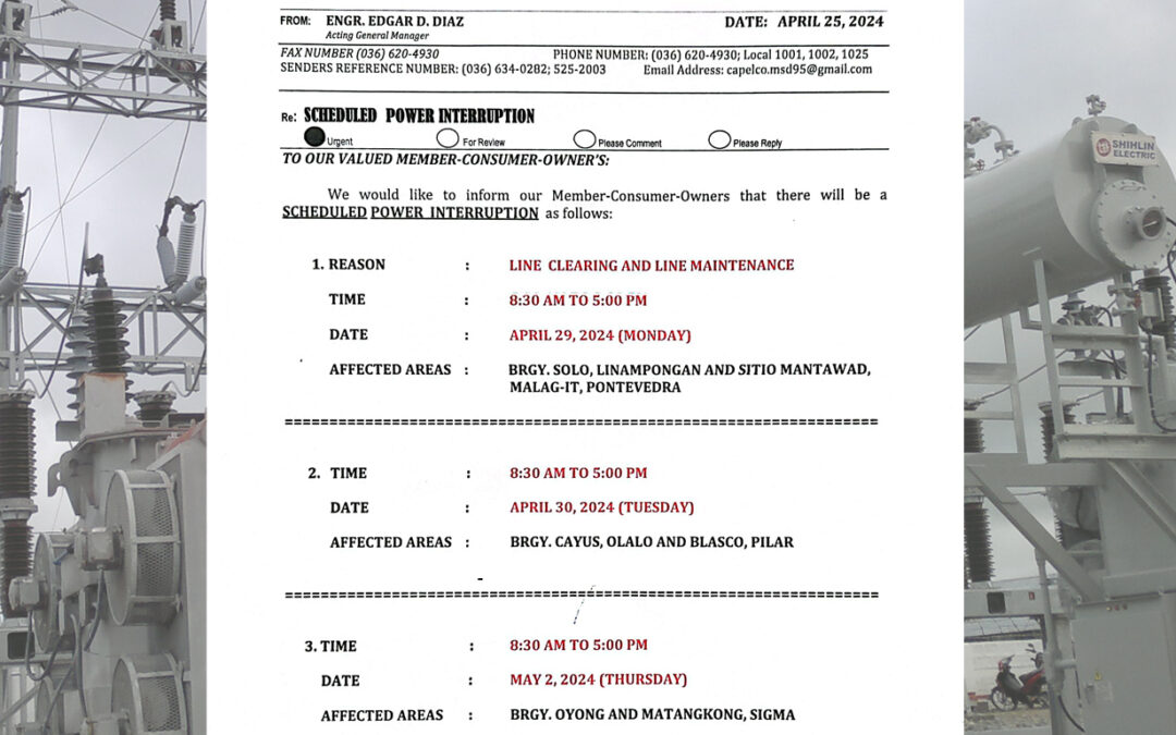 SCHEDULED POWER INTERRUPTION