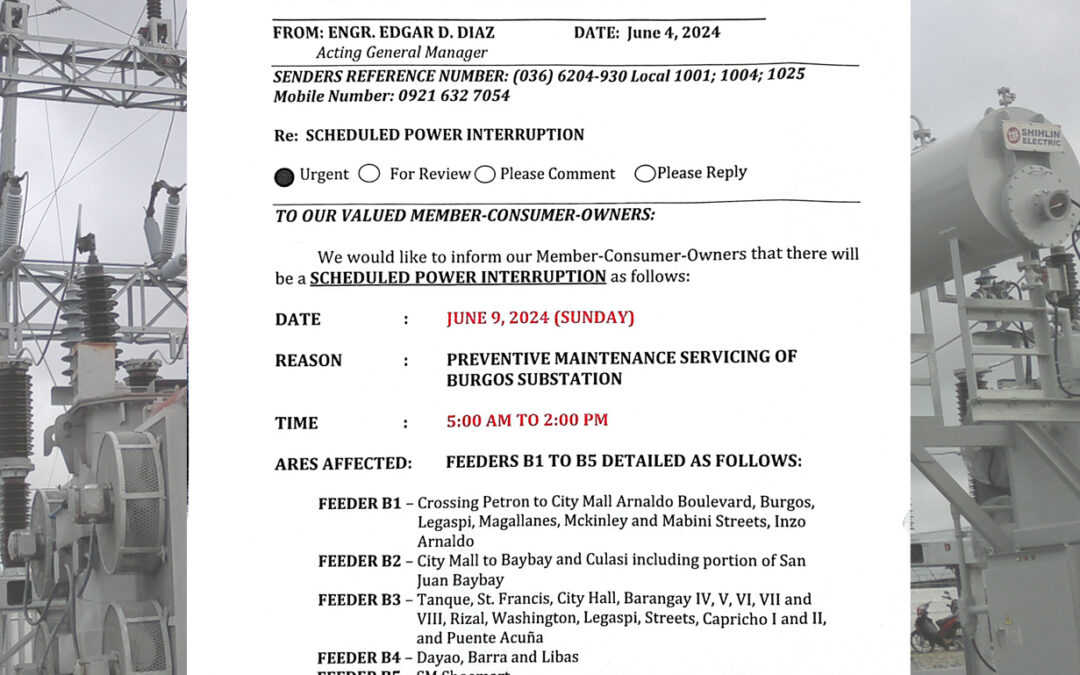 SCHEDULED POWER INTERRUPTION