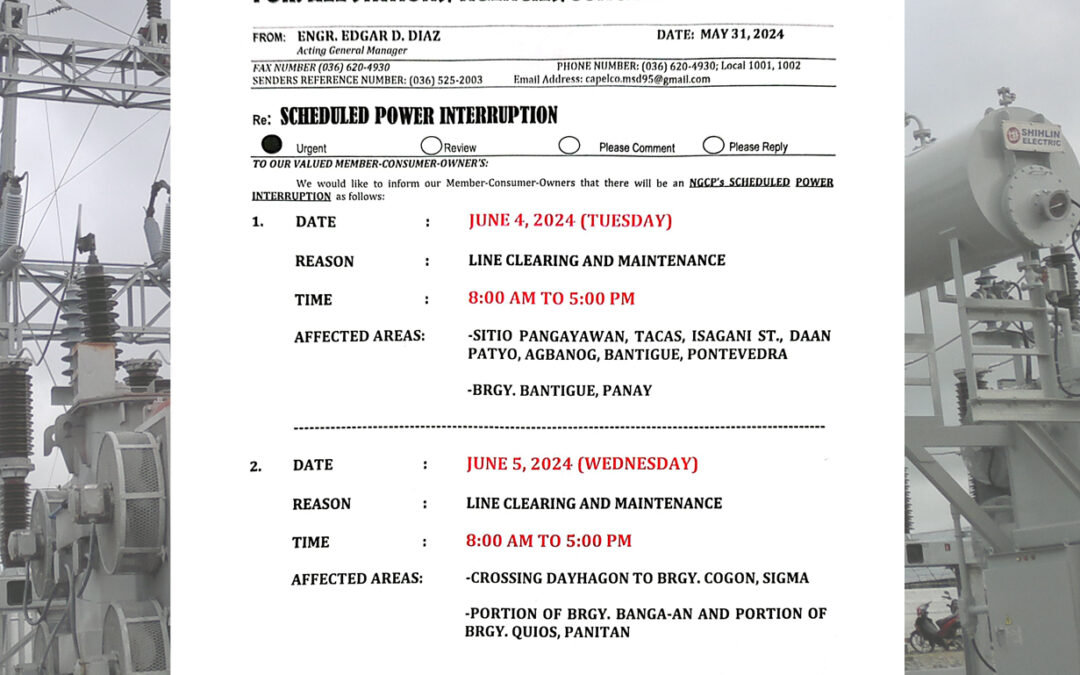 SCHEDULED POWER INTERRUPTION