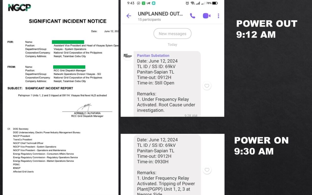 POST EMERGENCY POWER INTERRUPTION REPORT