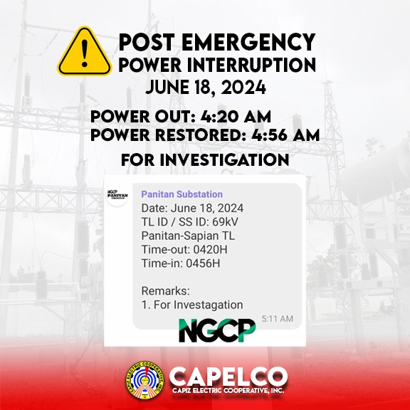 POST EMERGENCY POWER INTERRUPTION