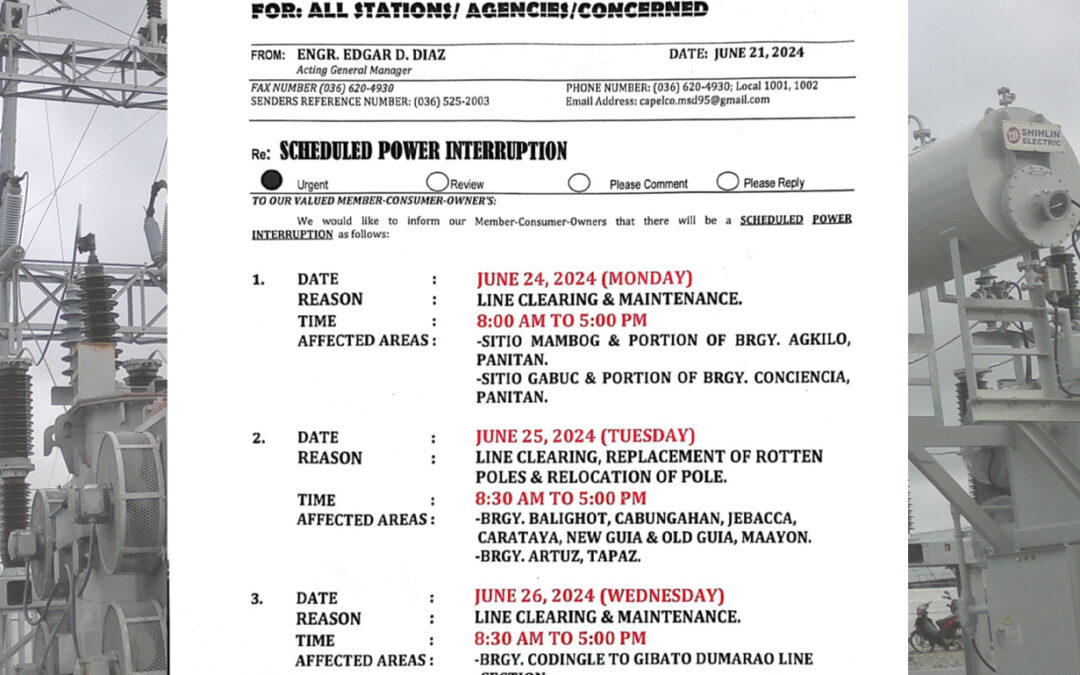 SCHEDULED POWER INTERRUPTION