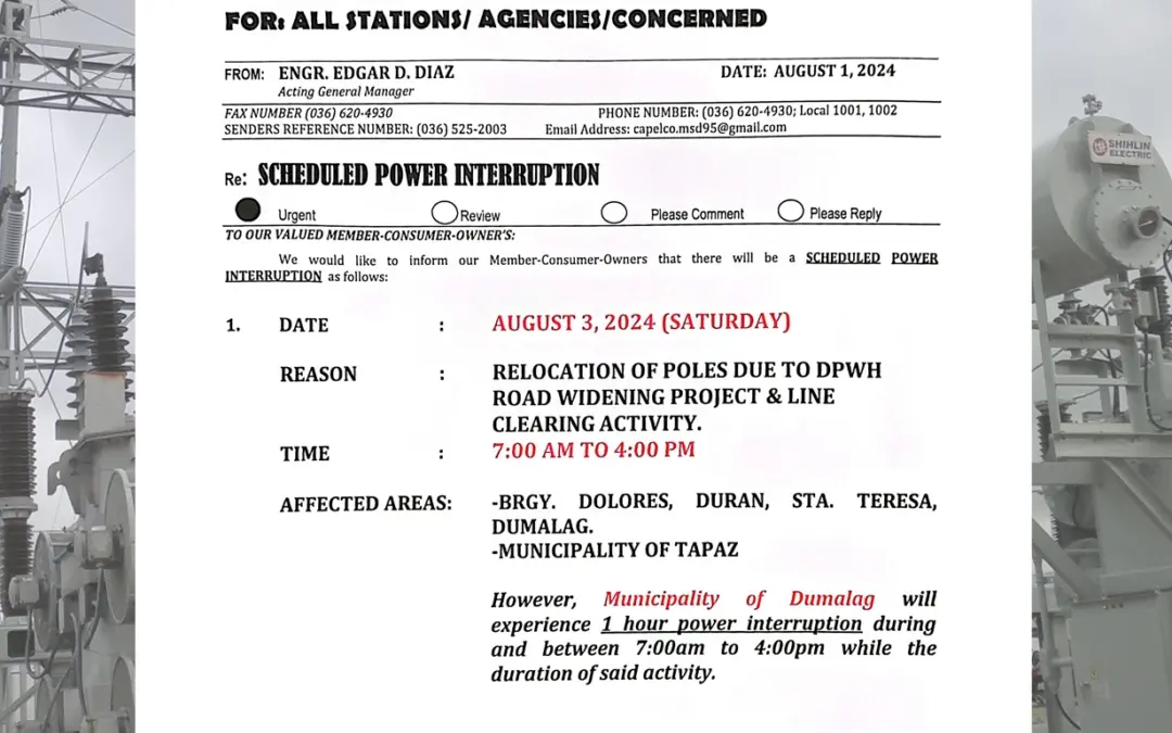 SCHEDULED POWER INTERRUPTION