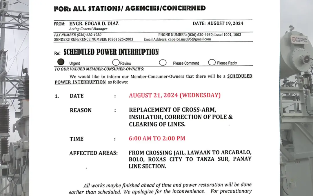 SCHEDULED POWER INTERRUPTION