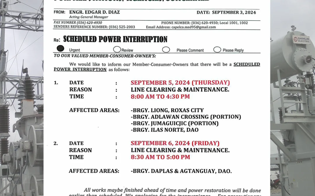 SCHEDULED POWER INTERRUPTION