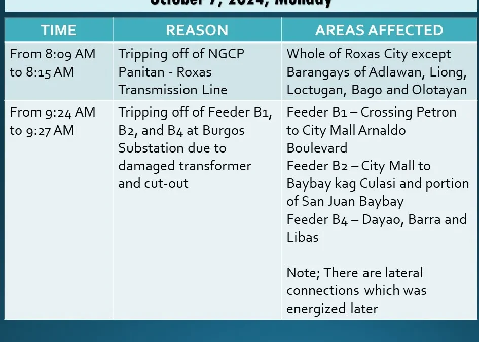 POST EMERGENCY POWER INTERRUPTION REPORT