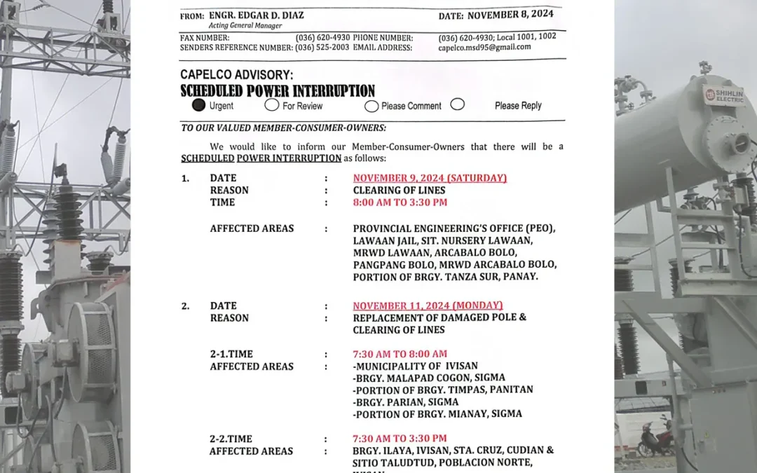 SCHEDULED POWER INTERRUPTION