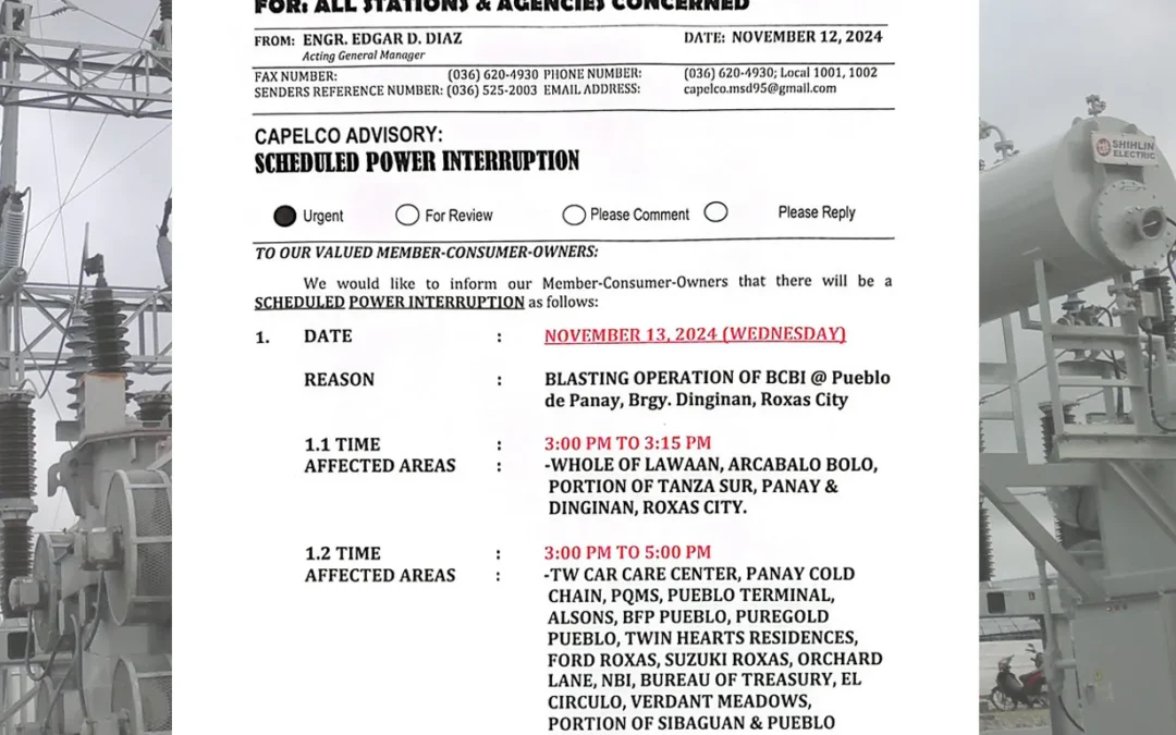 SCHEDULED POWER INTERRUPTION