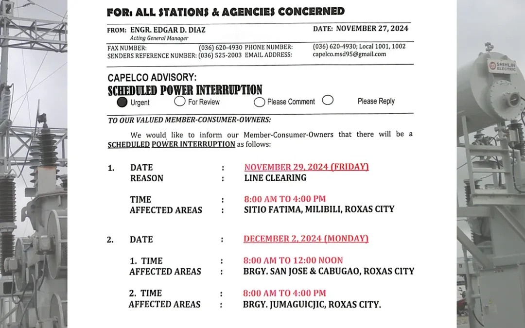 SCHEDULED POWER INTERRUPTION