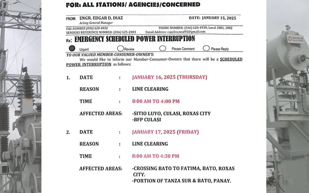 SCHEDULED POWER INTERRUPTION