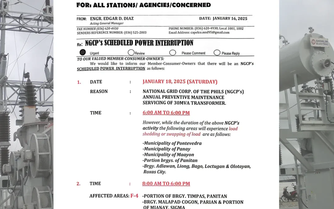 SCHEDULED POWER INTERRUPTION