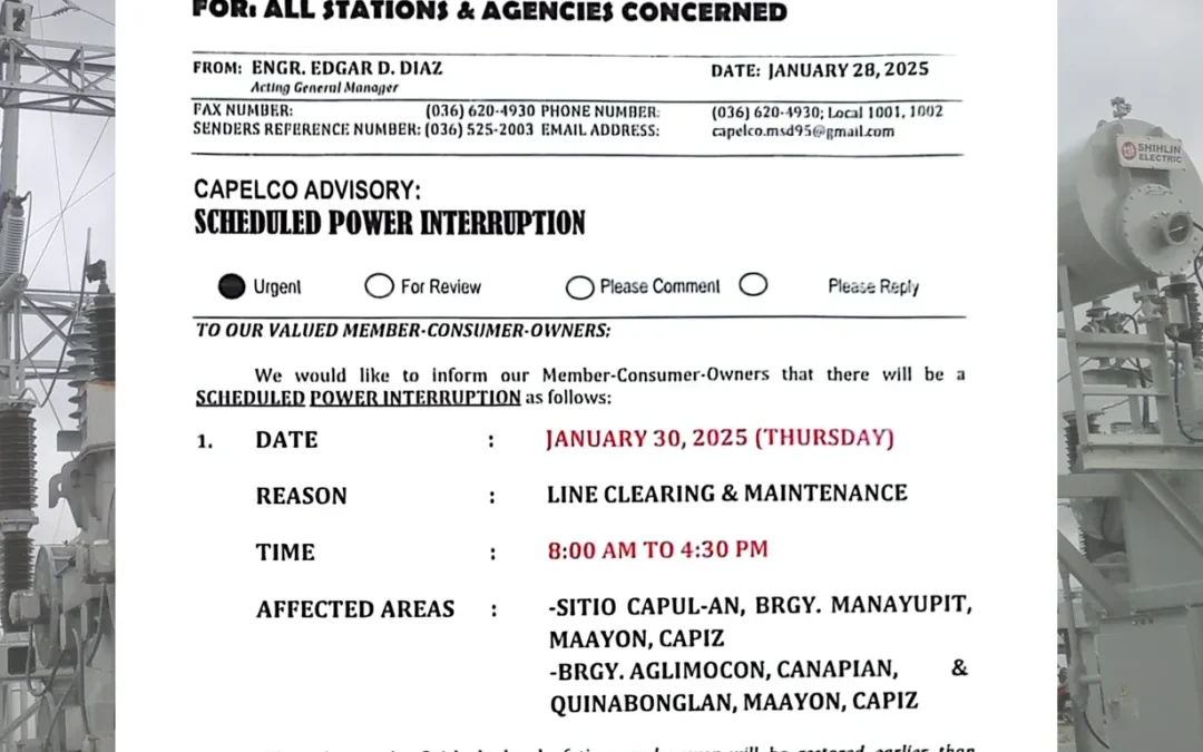 SCHEDULED POWER INTERRUPTION