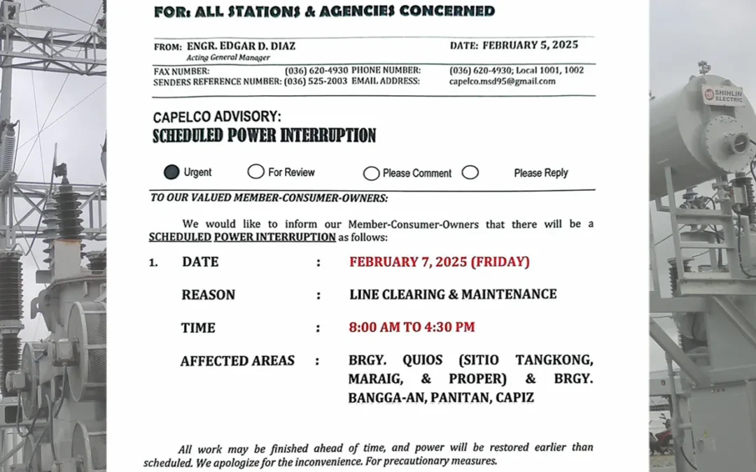 SCHEDULED POWER INTERRUPTION