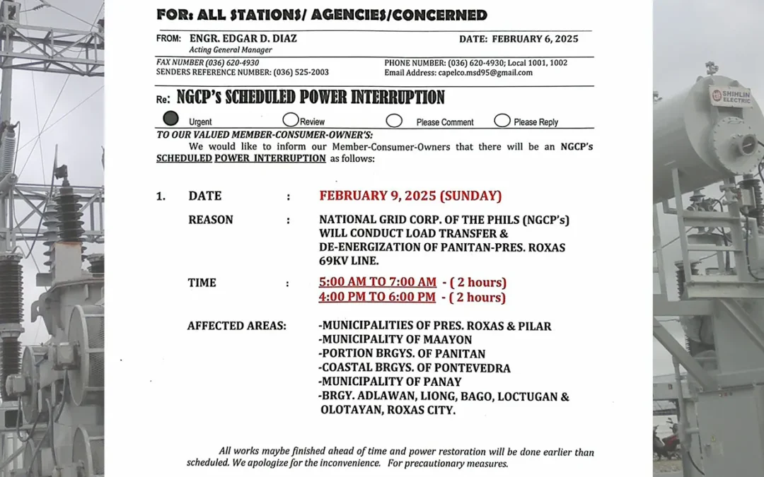 SCHEDULED POWER INTERRUPTION