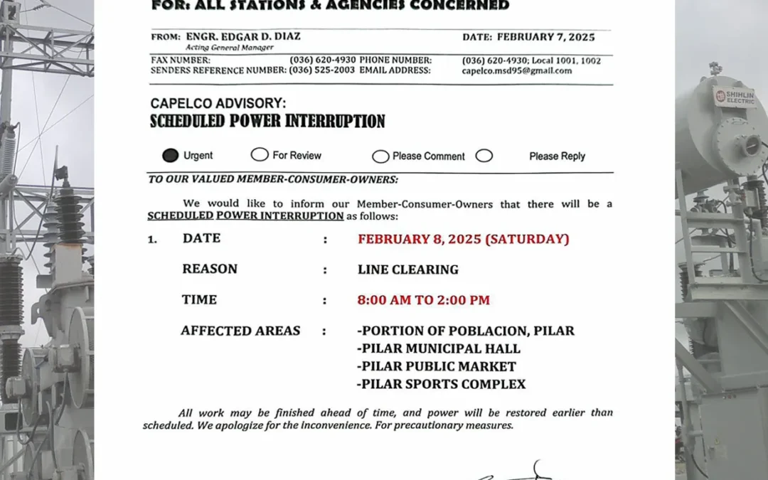 SCHEDULED POWER INTERRUPTION