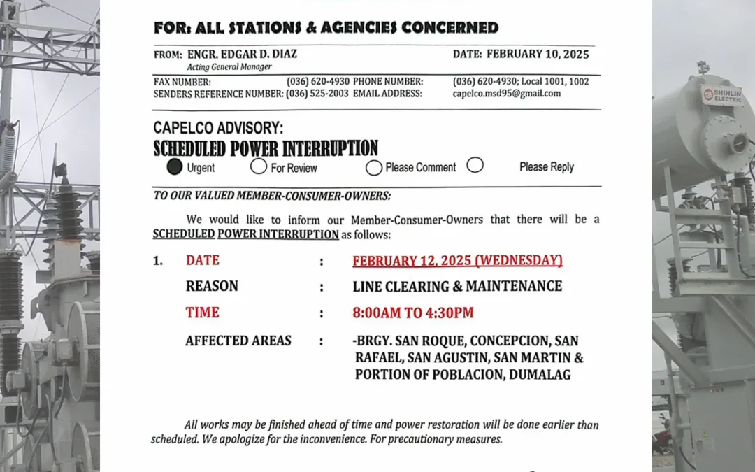 SCHEDULED POWER INTERRUPTION