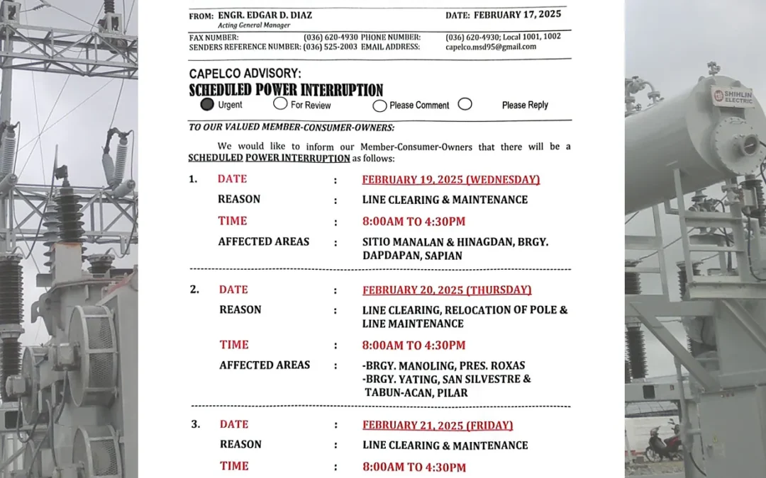 SCHEDULED POWER INTERRUPTION