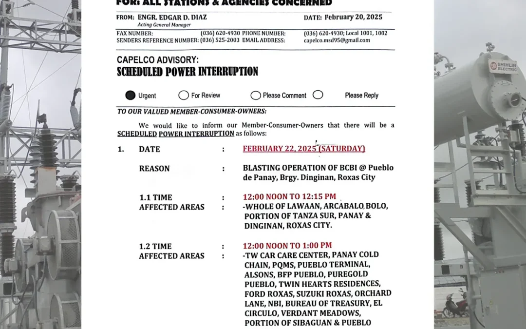 SCHEDULED POWER INTERRUPTION